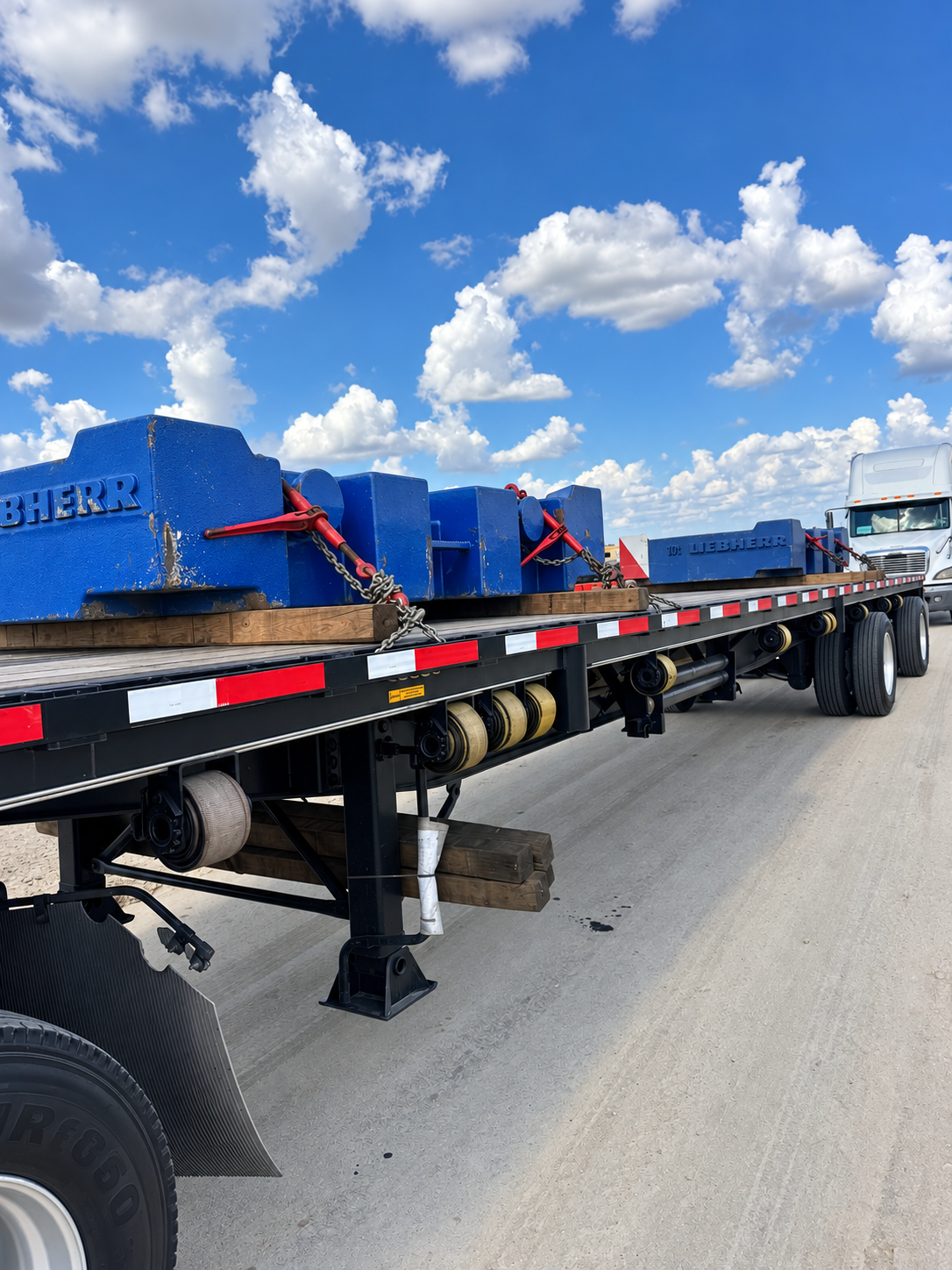 Counterweights hauled by Ashley Transport