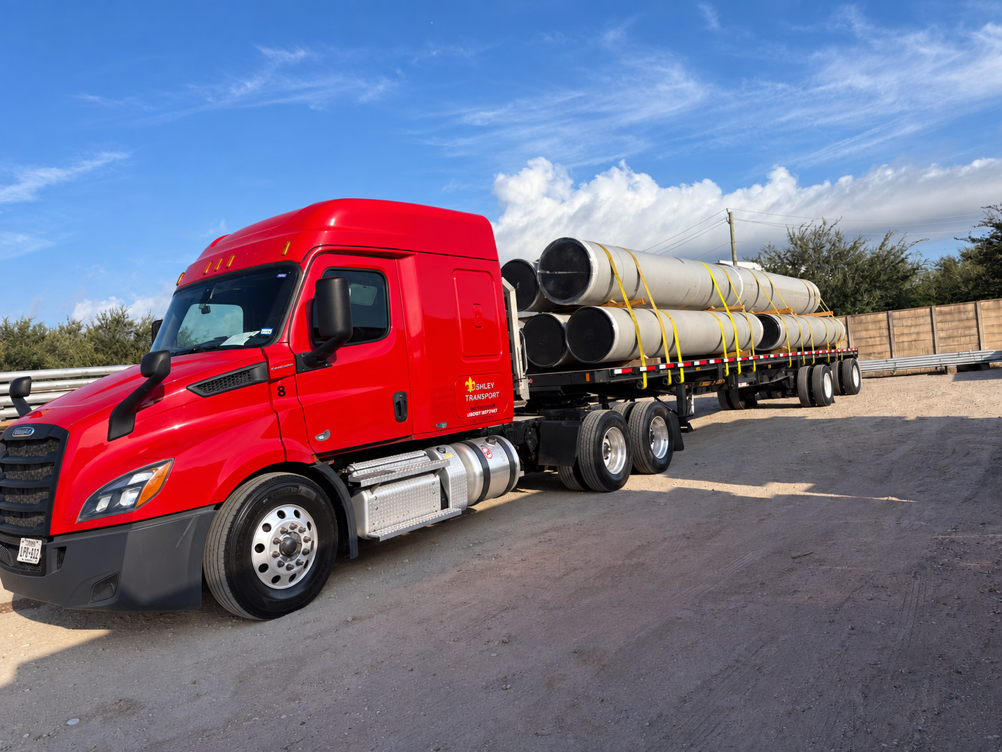 Large Pipe hauled by Ashley Transport