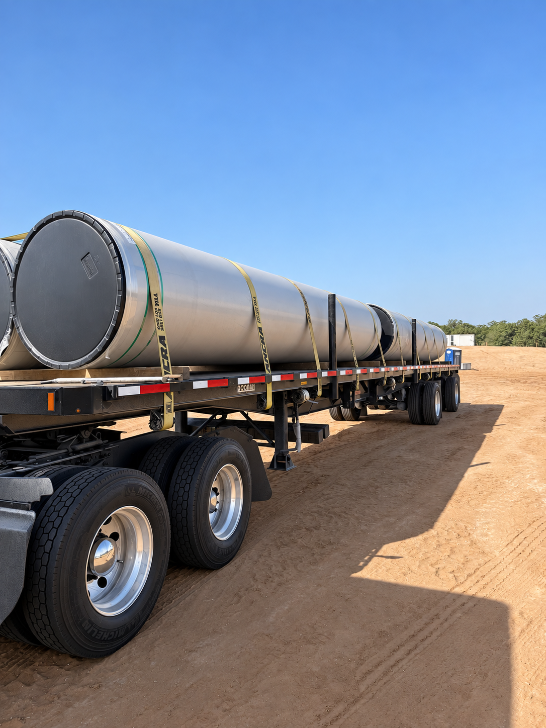 Large Pipe Loads hauled by Ashley Transport